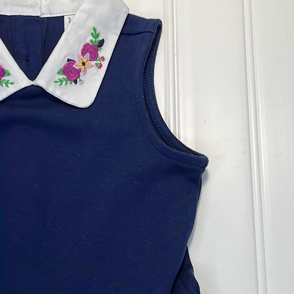 Janie and Jack Navy Sleeveless Smock Top 2T - Picture 4 of 10